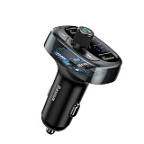 Baseus New Portable Bluetooth 5.0 FM Transmitter Car USB C Charger Wireless AUX MP3 Player