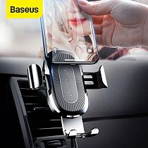 Baseus New Portable Air Vent Mount 10W Qi Wireless Charger Car Phone Holder Stand for iPhone