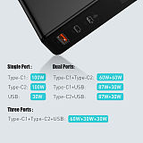 Baseus New Portable GaN+SiC 120W USB Type-C USB-C Charger 3 Port PD 3.0 for iphone 12 EU-Plug