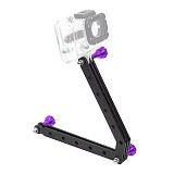 BGNing CNC Helmet Selfie Stick Extension Rods Adjustable Mount Arms with Colorful Screws for Insta360 ONE R Action Cameras Accessories