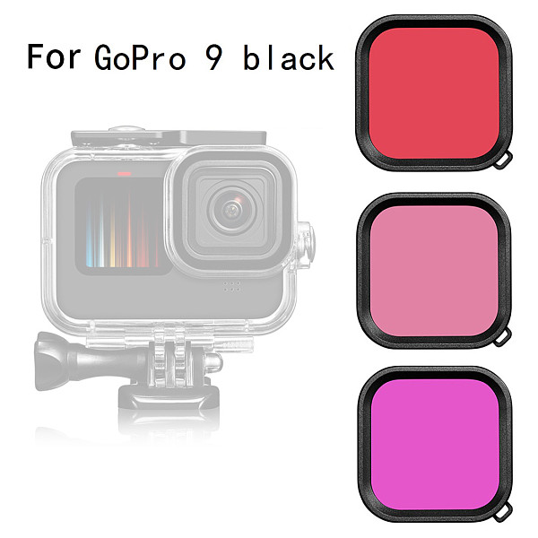 BGNing Hero9 Camera Lens Waterproof Housing Filter Lens for Gopro Hero 9 for Gopro9 Red/ Purple/ Light Red 3 Colors