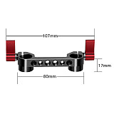 FEICHAO Aluminum Camera Rod Clamp Standard 15mm Dual Railblock Clamp For DSLR Camera Shoulder Rig 15mm Rail Rod Support System