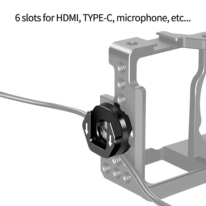 FEICHAO Cold Shoe Adapter Cage Round Wire Protection Clip Fixator Cable Clamp for SLR Camera with 1/4 inch Screw Cage Wire Clip