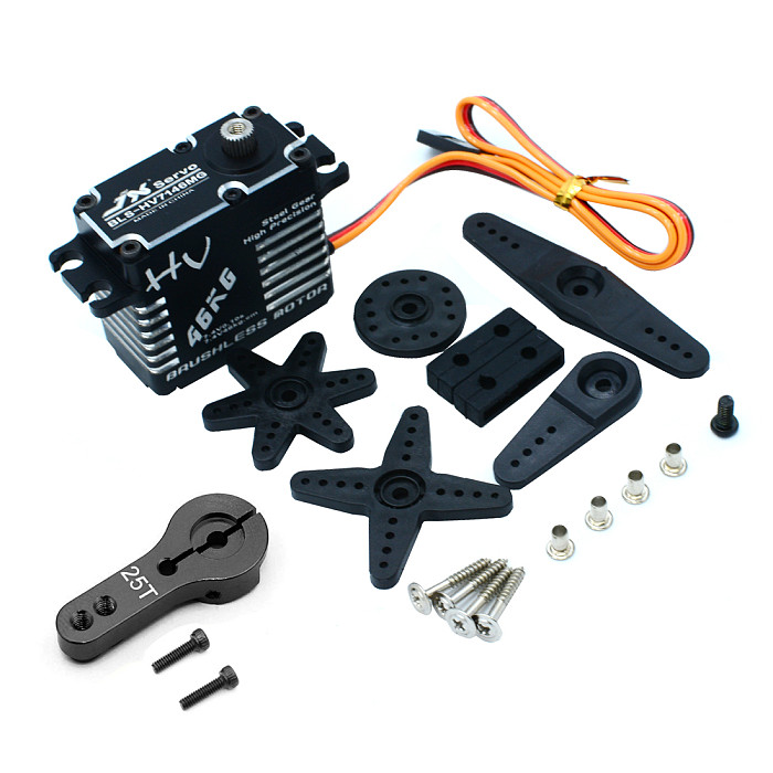 JX Servo BLS-HV7146MG 46KG Large Torque Metal Gear Rudder & Steering Arm Robot Industrial Equipment 180 Degrees