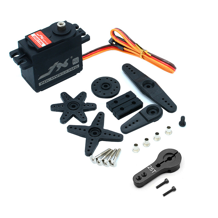 JX Servo PDI-HV5523MG 23KG High Torque Metal Gear Digital Servo High Pressure Standard Steering Gear + Steering Arm