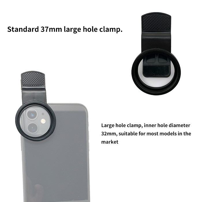 FEICAHO 37MM 15X Macro Lens 4K HD Professional Photography Phone Camera Lens for Diamond Jewelry Optical Glass Lens for Smartphone