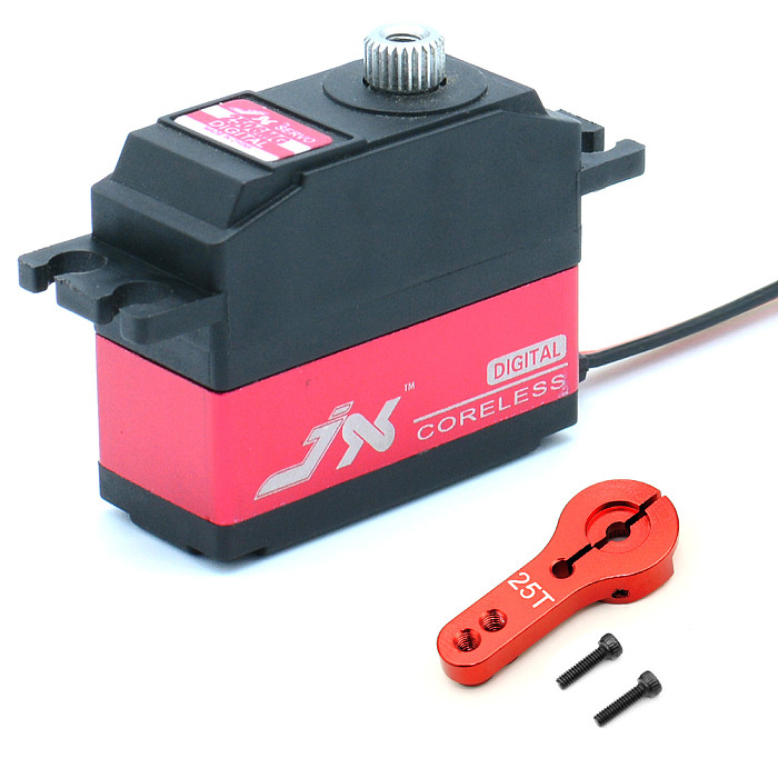 JX Servo PDI-2506MG 25g Metal Digital Miniature Servo High Performance Digital Coreless Servo + Steering Arm CNC Aluminum Inner Shell