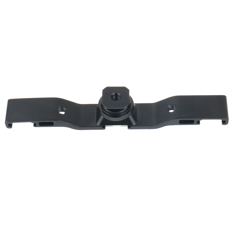 FEICHAO Dual Cold Shoe Mount Extension Bar Aluminum Alloy Flash Bracket with 1/4  Thread Hole for DSLR Camera Light Microphone