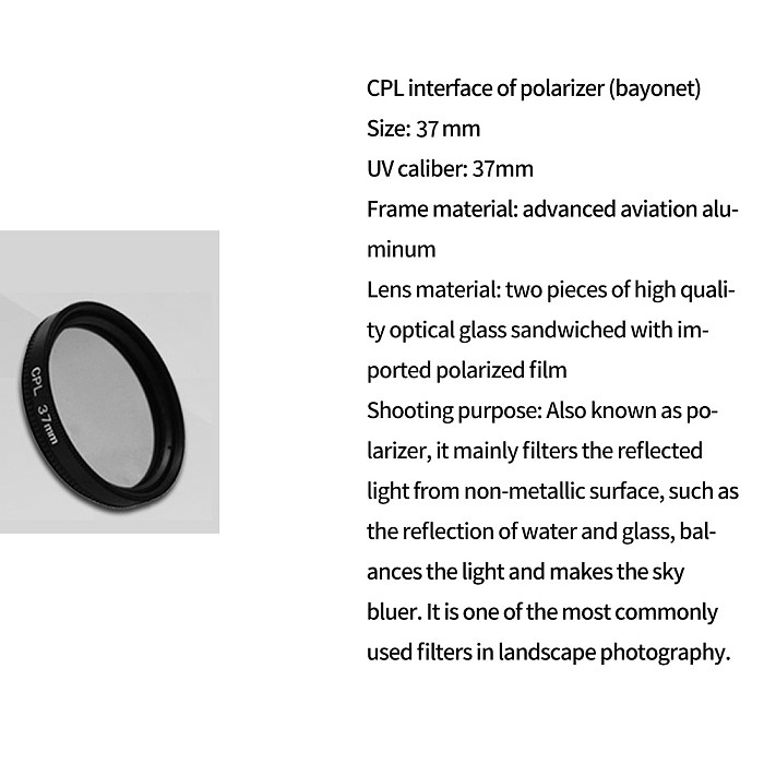 FEICHAO CPL Filter Camera Lens 37mm 52mm 58mm Circular Polarized Optical Glass Filter for SLR Cameras for Smartphone