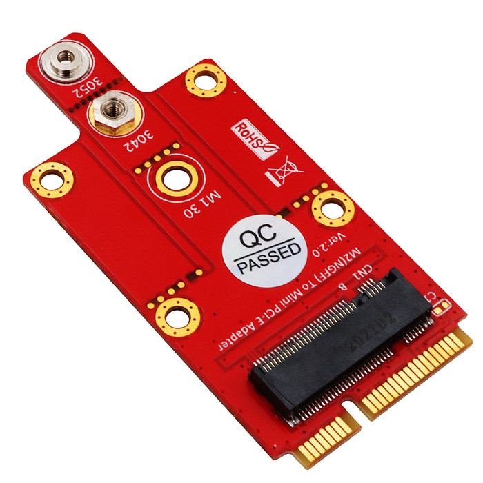 XT-XINTE M.2 Key B to Mini PCI-E mPCIe Adapter Card for 3G / 4G / 5G Module Supports 3042/3052 Type M2 Key B Card Dimension