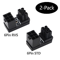 XT-XINTE 2pcs/lot New Version 180 Degree Angled ATX Female 6Pin 8pin to Male 6pin 8pin Power Adapter for Desktops Graphics Card