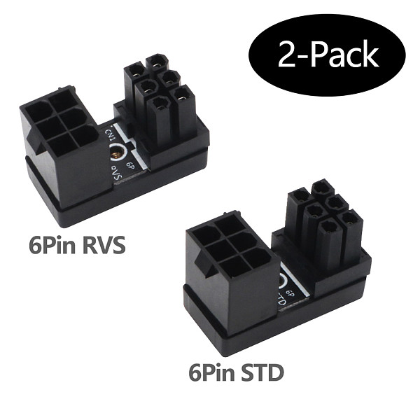XT-XINTE 2pcs/lot New Version 180 Degree Angled ATX Female 6Pin 8pin to Male 6pin 8pin Power Adapter for Desktops Graphics Card