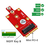 XT-XINTE M.2 Key B to Mini PCI-E mPCIe Adapter Card for 3G / 4G / 5G Module Supports 3042/3052 Type M2 Key B Card Dimension