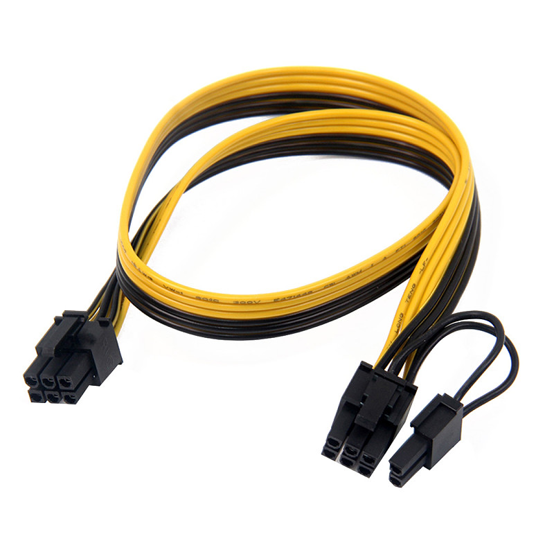XT-XINTE PCIe 6Pin to 6+2 Pin Power Supply Cable 8 pin to 6 Pin PCI Express Graphics Card Power Cable Male to Male Port