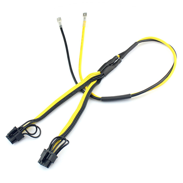 XT-XINTE 5Pcs PCI-E PCI Express 6Pin to Dual 2-Port 8Pin 6+2 Pin Adapter GPU Video Card Power Cable Module Wire 16AWG Splitter Miner