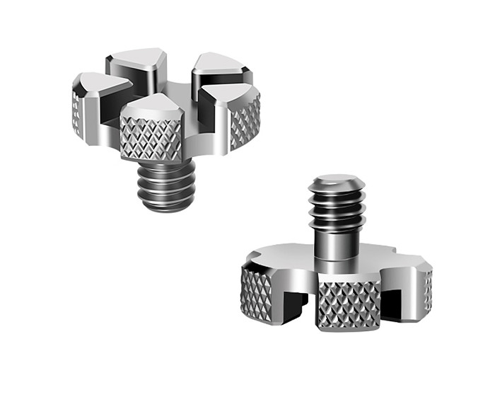 BGNing Universal Stainless 1/4  Adapter Screw for Gimbal to DSLR Cameras w/ Top Slotted 3mm Quick Release Locking Mounting Screw