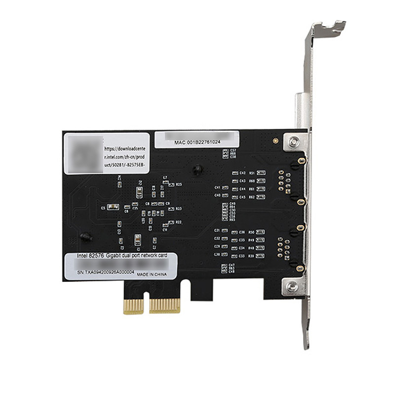 DIEWU TXA094 82575&6 Chip PCI-eX1 PCIE 2.0 Dual-Port Gigabit Server RJ45 Network Card 10/100/1000Mbps for Desktop Server