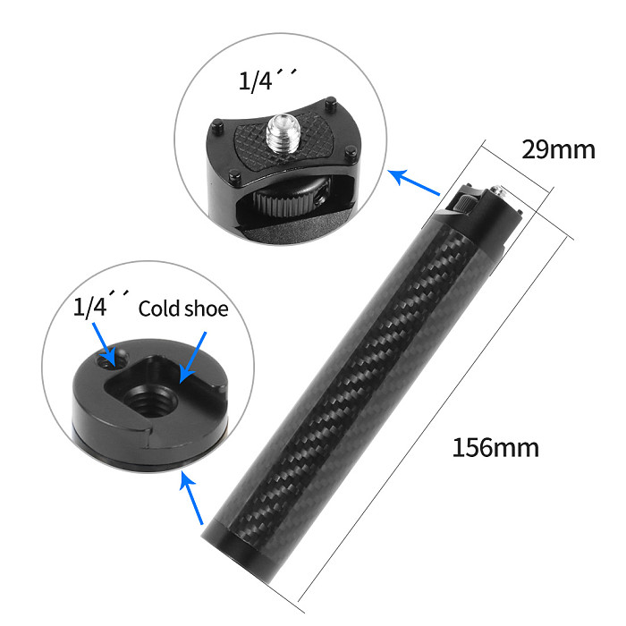 FEICHAO Carbon Fiber Handle Grip Handbar Extension Pole for Weebill S Handheld Stabilizer Monitor Mount for Weebill Lab Gimbal