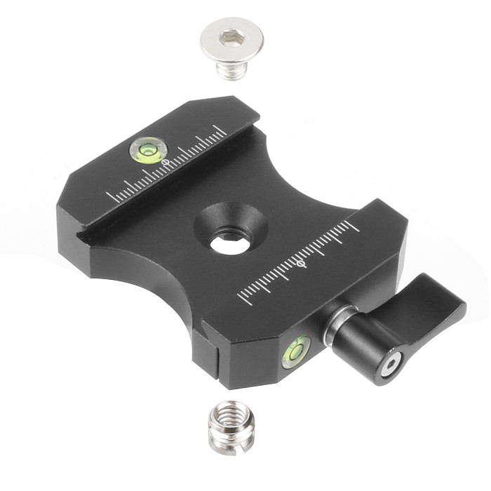 FEICHAO Universal SLR Quick Release Plate Mount Clamp Adapter w/ 3/8  to 1/4  Screw Nut Level DSLR Camera Tripod Ball Head QR Board Clip