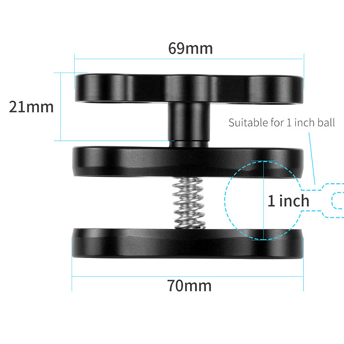 For GoPro13 FEICHAO Aluminum Alloy Bracket Stabilizer 1/4 3/8 Cold Shoe Seat for GoPro8/9/max GoPro series DJI Insta360 ONE R Dual Handheld Diving Photography Bracket Adjustable Shutter Extension Rod D60 5 inch Buoyancy Arm