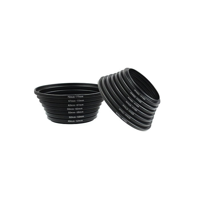 BGNING 7PCS Metal Adapter Ring Set 49-52-55-58-62-67-72-77mm  for Canon/Nikon/ SONY Camera Lens Filter/UV/CPL/hood