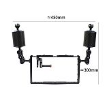 FEICHAO Aluminum Alloy Bracket Stabilizer 1/4 3/8 Cold Shoe Seat for GoPro8/9/max GoPro series DJI Insta360 ONE R Dual Handheld Diving Photography Bracket Adjustable Shutter Extension Rod D60 5 inch Buoyancy Arm