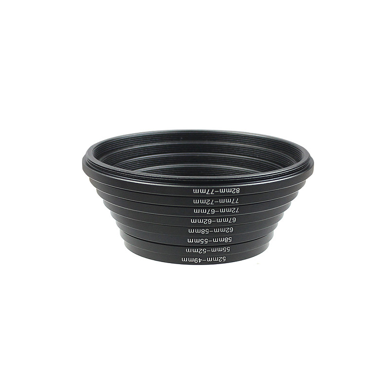 BGNING Metal Adapter Ring 8PCS Set for Canon/Nikon/SONY camera lens filter/UV/CPL/shading hood