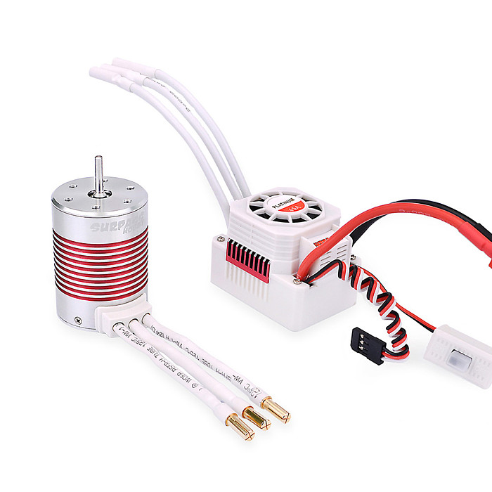 SURPASS HOBBY Platinum Waterproof Series 3650 Sensorless Brushless Motor 5200KV/3900KV/3100KV +45A ESC for 1/10 RC Car