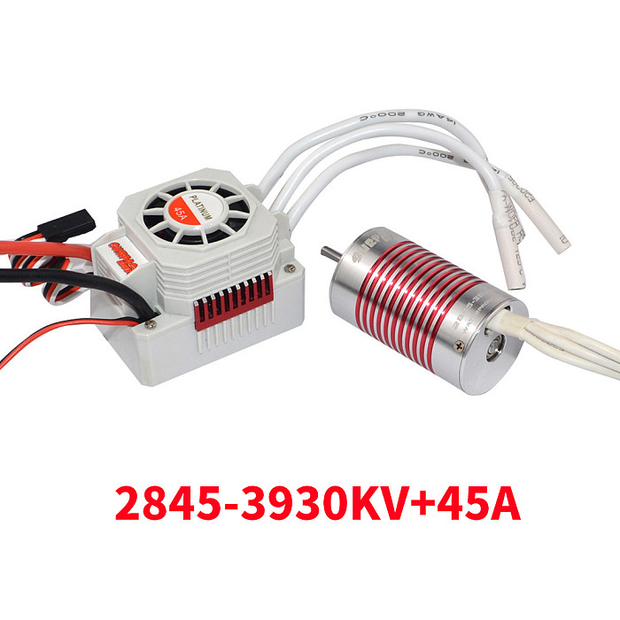Surpass Hobby 2845 Waterproof Brushless Motor + 45A ESC for 1/10 1/14 RC Car