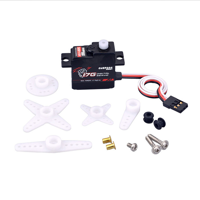 SURPASS Hobby S0017P 17g Plastic Gear 1.8KG Digital Servo for RC Fixed-Wing Airplane Robot Car Boat Duct Plane