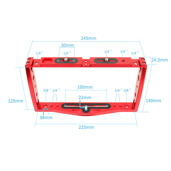 For GoPro13 FEICHAO Diving CNC Dual Handle Selfie Tray Steady Holder Mount with Wrist Strap Compatible for GoPro Series/ Insta360 ONE R and Micro SLR Action Cameras