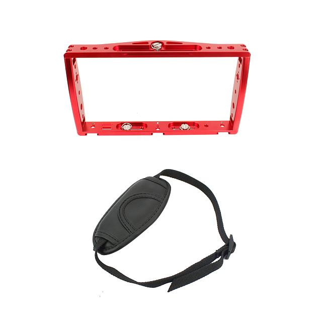 For GoPro13 FEICHAO Diving CNC Dual Handle Selfie Tray Steady Holder Mount with Wrist Strap Compatible for GoPro Series/ Insta360 ONE R and Micro SLR Action Cameras