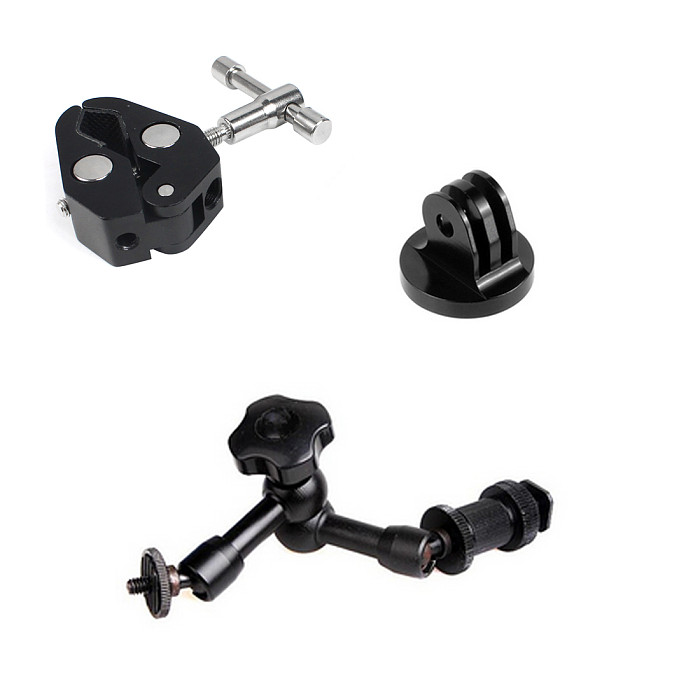 BGNing Adjustable Magic Arm Clamp + 7 Inch Friction Articulating Magic Arm Bracket for DSLR Camera Monitor LED Studio Light