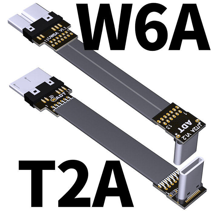 ADT-Link Type C To Micro USB 3.0 Type-c 90 Degree Adapter 15cm FPC Ribbon Flat USB-C to Micro-B 3.0 OTG FPV Cable 3A 5Gbps