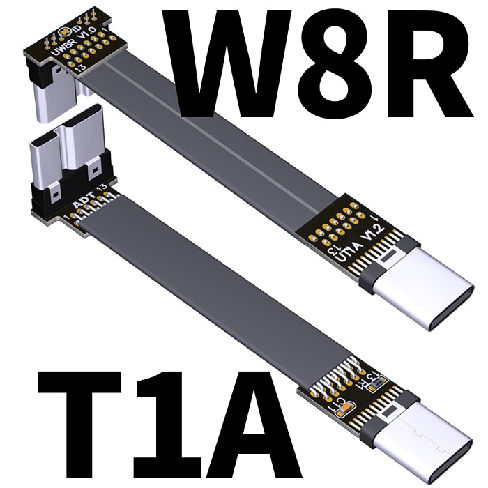 ADT-Link Type C To Micro USB 3.0 Type-c 90 Degree Adapter 15cm FPC Ribbon Flat USB-C to Micro-B 3.0 OTG FPV Cable 3A 5Gbps