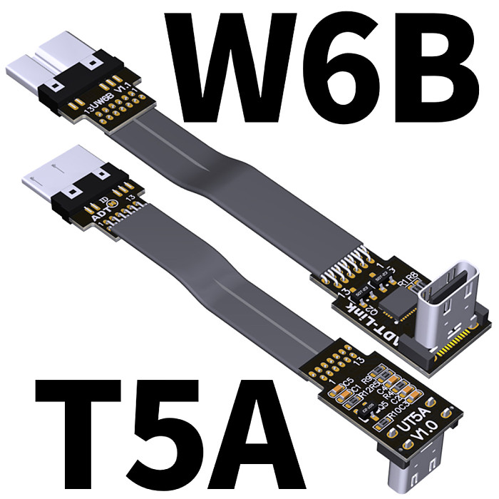 ADT-Link Type C To Micro USB 3.0 Type-c 90 Degree Adapter 15cm FPC Ribbon Flat USB-C to Micro-B 3.0 OTG FPV Cable 3A 5Gbps