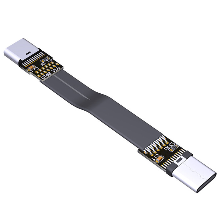 ADT-Link USB 3.1 Type-C Male to USB3.1 Type-C Male Up/Down Angle USB Data Sync & Charge Cable Type c Cord Connector Adapter FPC FPV Flat