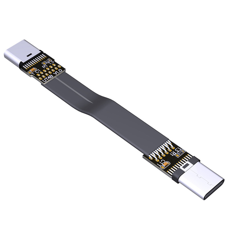 ADT-Link USB 3.1 Type-C Male to USB3.1 Type-C Male Up/Down Angle USB Data Sync & Charge Cable Type c Cord Connector Adapter FPC FPV Flat