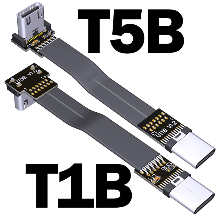 ADT-Link USB 3.1 Type-C Male to USB3.1 Type-C Male Up/Down Angle USB Data Sync & Charge Cable Type c Cord Connector Adapter FPC FPV Flat