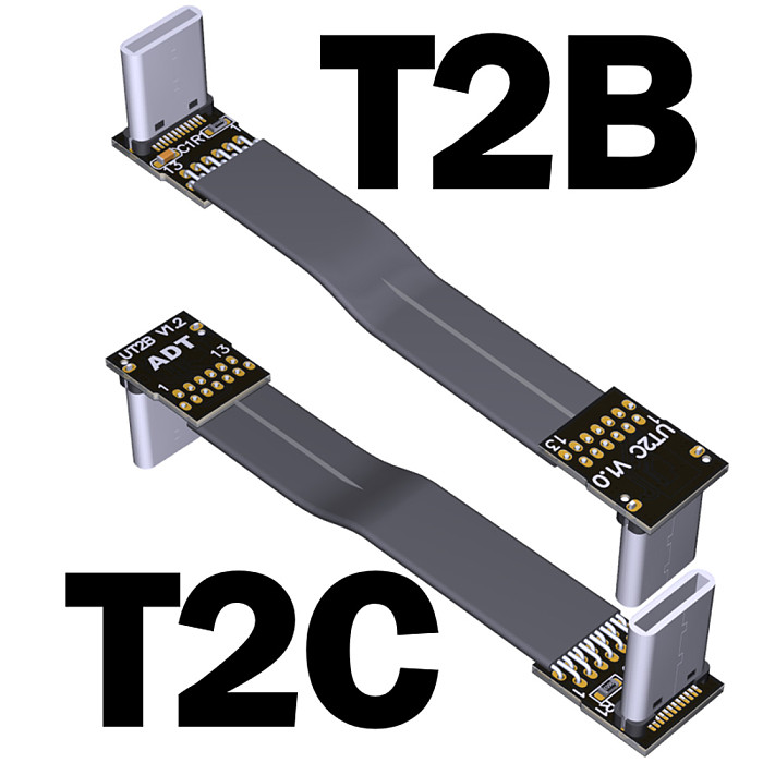 ADT-Link USB 3.1 Type-C Male to USB3.1 Type-C Male Up/Down Angle USB Data Sync & Charge Cable Type c Cord Connector Adapter FPC FPV Flat