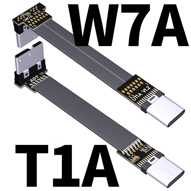 ADT-Link Type C To Micro USB 3.0 Type-c 90 Degree Adapter 15cm FPC Ribbon Flat USB-C to Micro-B 3.0 OTG FPV Cable 3A 5Gbps