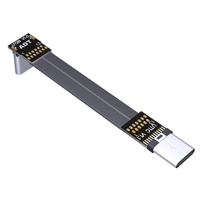 ADT-Link USB 3.1 Type-C Male to USB3.1 Type-C Male Up/Down Angle USB Data Sync & Charge Cable Type c Cord Connector Adapter FPC FPV Flat