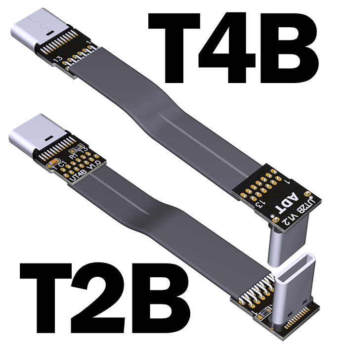 ADT-Link USB 3.1 Type-C Male to USB3.1 Type-C Male Up/Down Angle USB Data Sync & Charge Cable Type c Cord Connector Adapter FPC FPV Flat