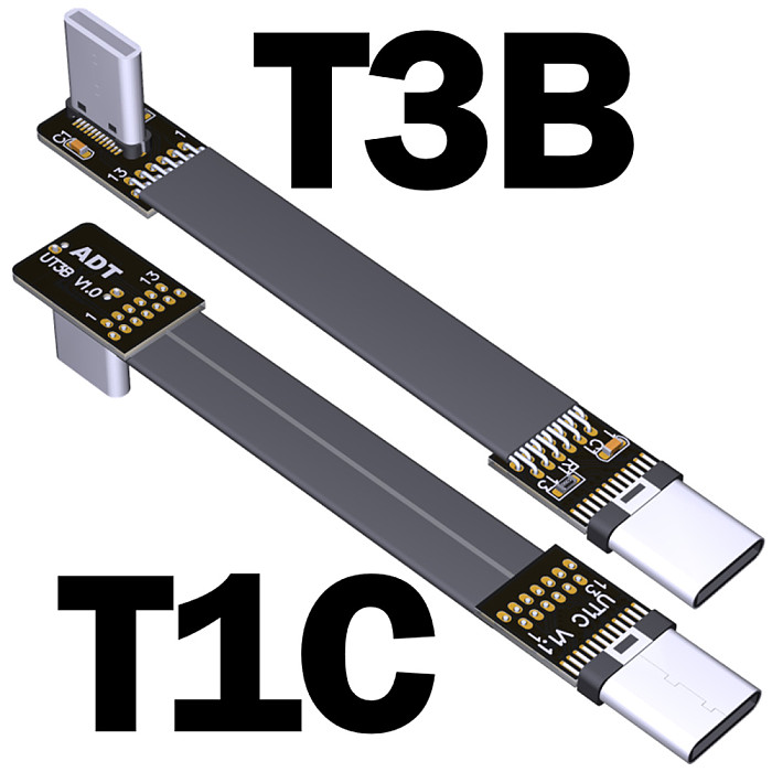 ADT-Link USB 3.1 Type-C Male to USB3.1 Type-C Male Up/Down Angle USB Data Sync & Charge Cable Type c Cord Connector Adapter FPC FPV Flat