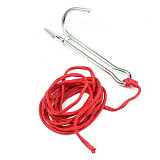 BGNING Scuba Diving Stainless Steel Anti-lost Double Head Hook w/ 2m Wire Rope for Underwater Diver Snorkeling Cave Sports Accessories