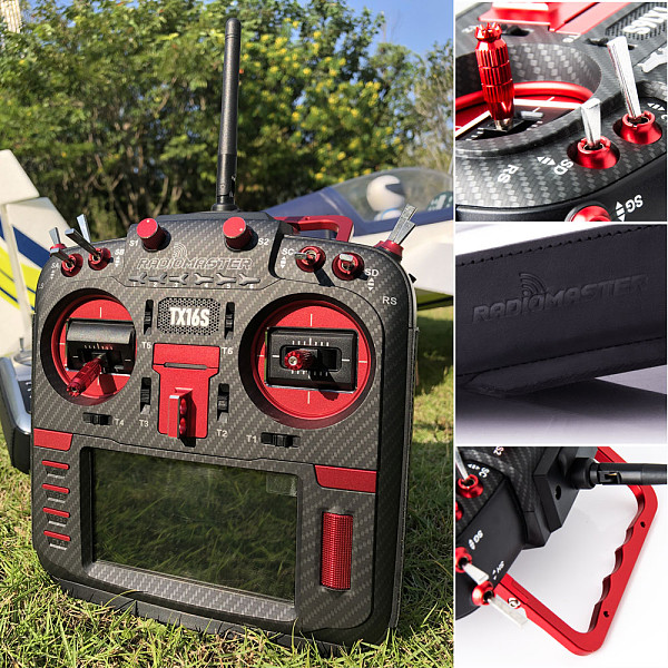 RadioMaster Red TX16S MAX Edition Multi-protocol RF System OpenTX Transmitter 2.4G 16CH Hall Sensor Gimbals with CNC and Leather for RC Drone (in stock)