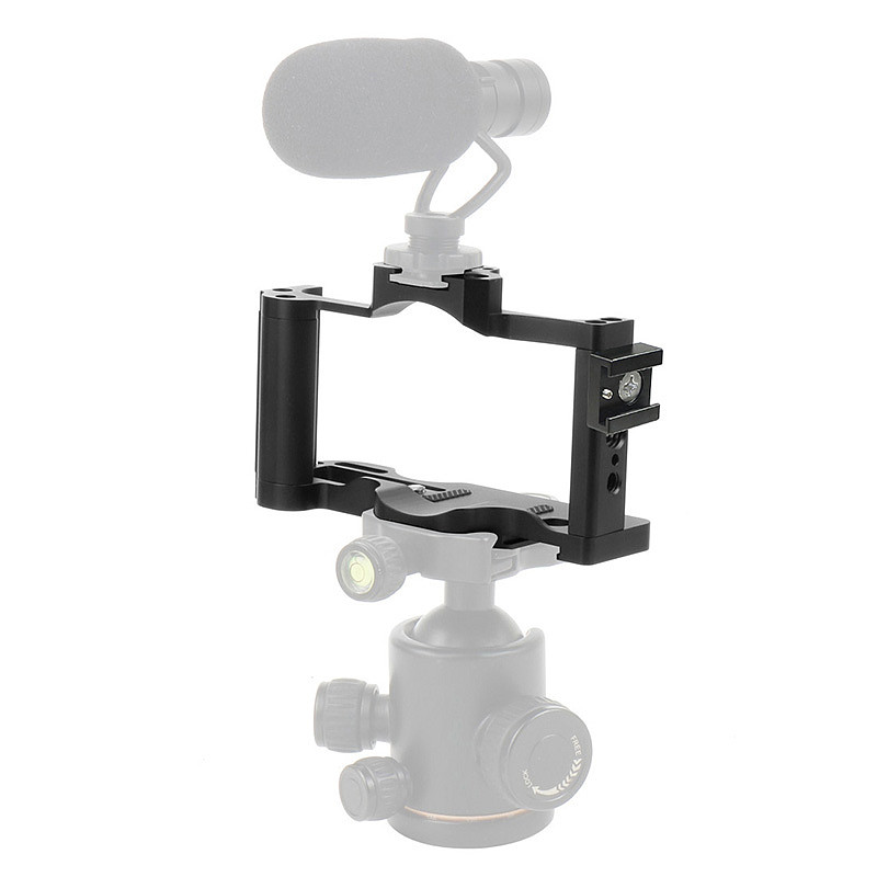 BGNing CNC Aluminum DSLR Camera Form-fitting Cage for Sony ZV1 Rig Vlog with Arri Cold Shoe Mount 1/4  3/8  Inch Screw Holes