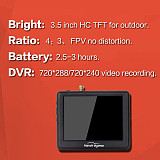 Hawkeye Flight-Master Plus 5.8G FPV display Monitor 3.5 inch with DVR for DIY RC FPV Racing Drone