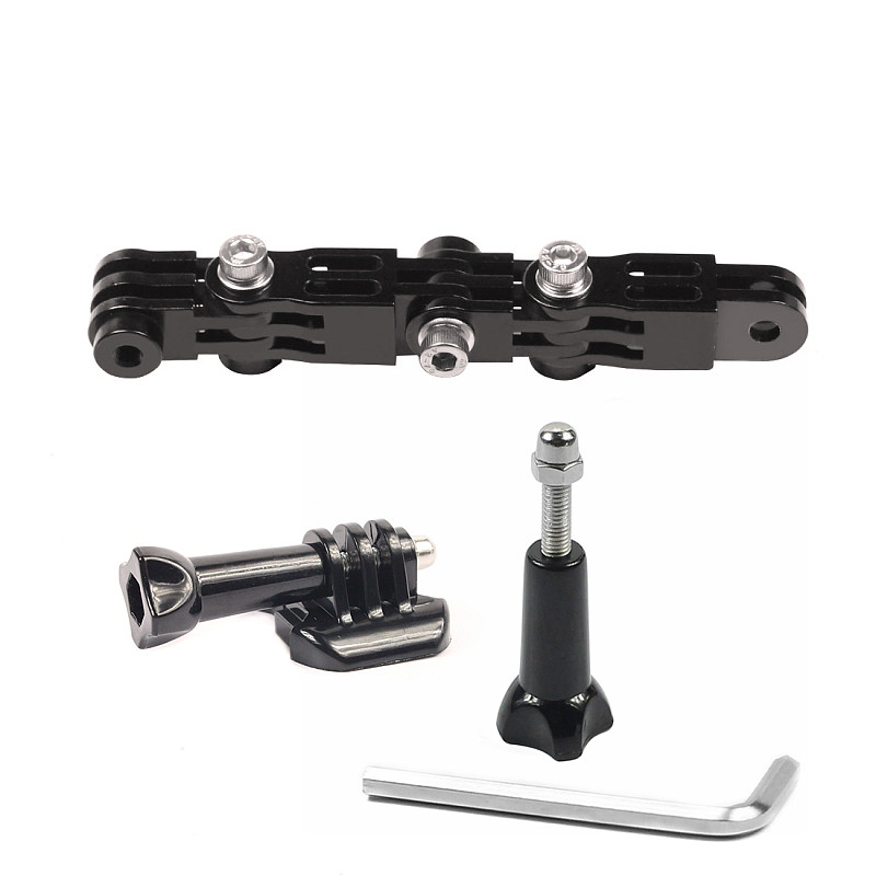BGNING Aluminum Adjustable Connector Extension Base Mount w/ Helmet Adapter Screws for Gopro Hero 9 for Insta360 for Osmo Action Camera