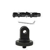 BGNING Aluminum Adjustable Connector Extension Base Mount w/ Helmet Adapter Screws for Gopro Hero 9 for Insta360 for Osmo Action Camera
